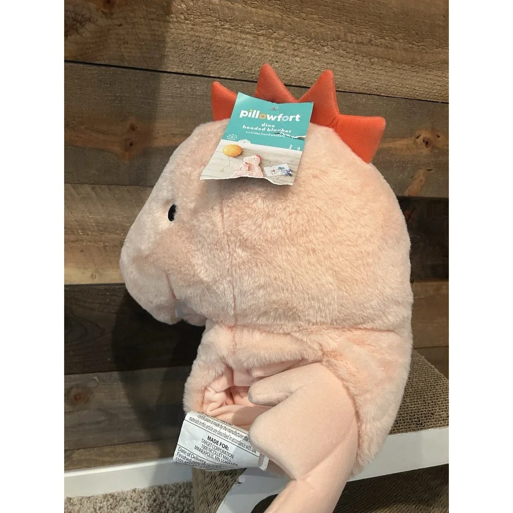 Pillowfort Dino Hooded Blanket‎ With Hand Pockets Pink - 40 x 50 Inches